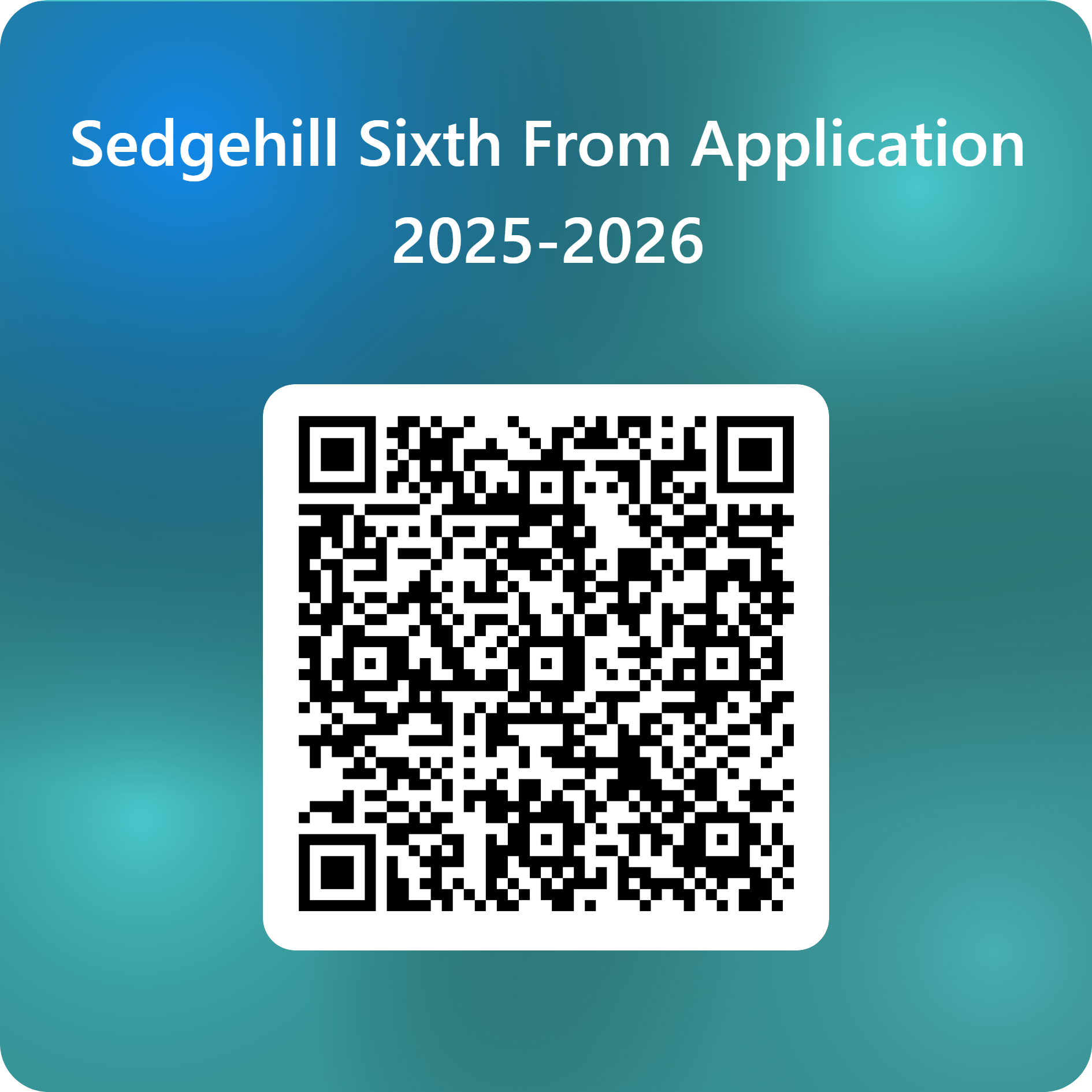 QRCode for Sedgehill Sixth From Application 2025-2026